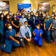 staff with doctors in mask